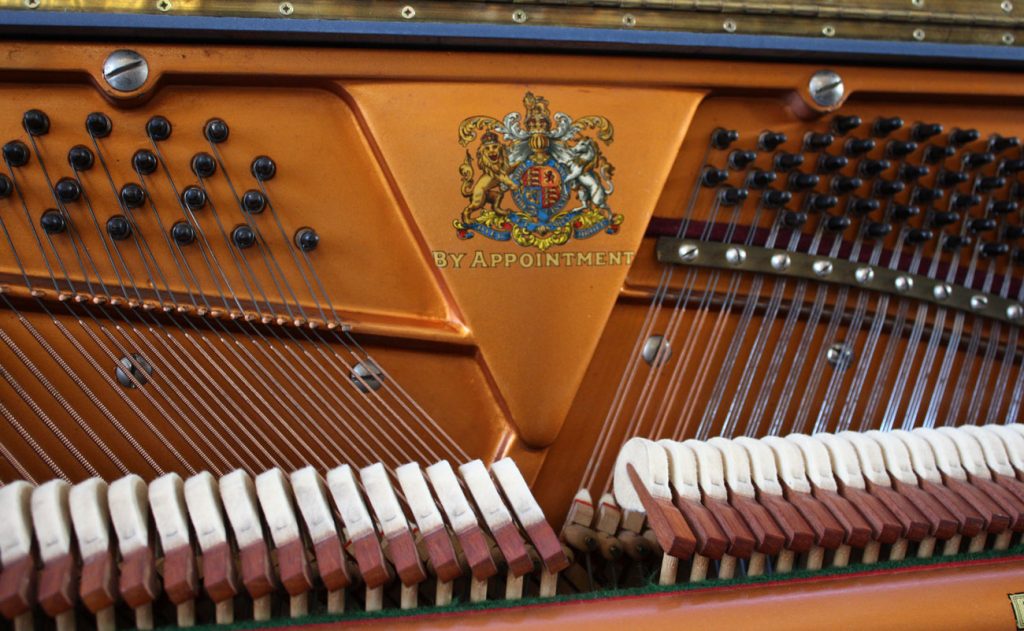 Broadwood piano painted in Farrow & Ball