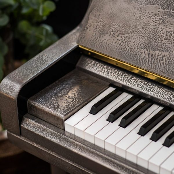 Sculpted Silver Piano