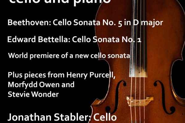 Cello Sonatas Concert, Saturday 18 November 2017