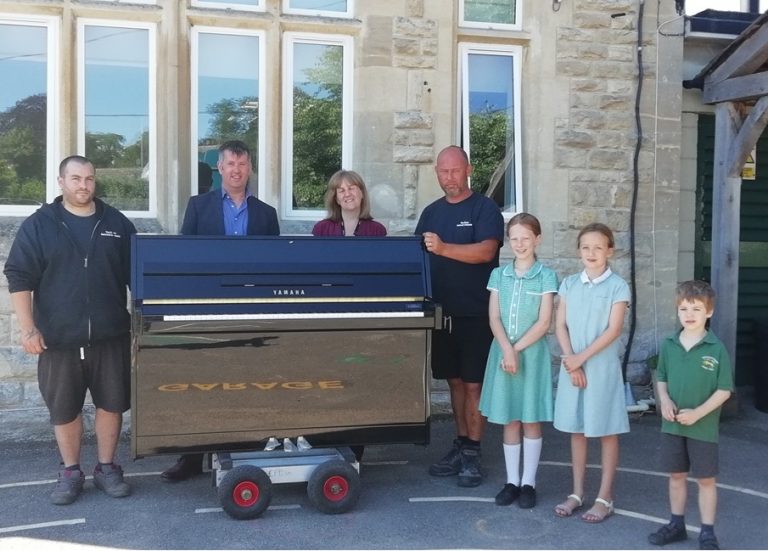 Piano delivery to Woodchester Endowed School