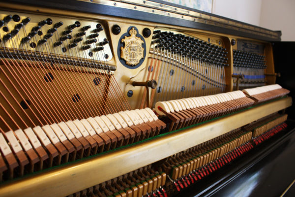 Bluthner Black Upright Piano