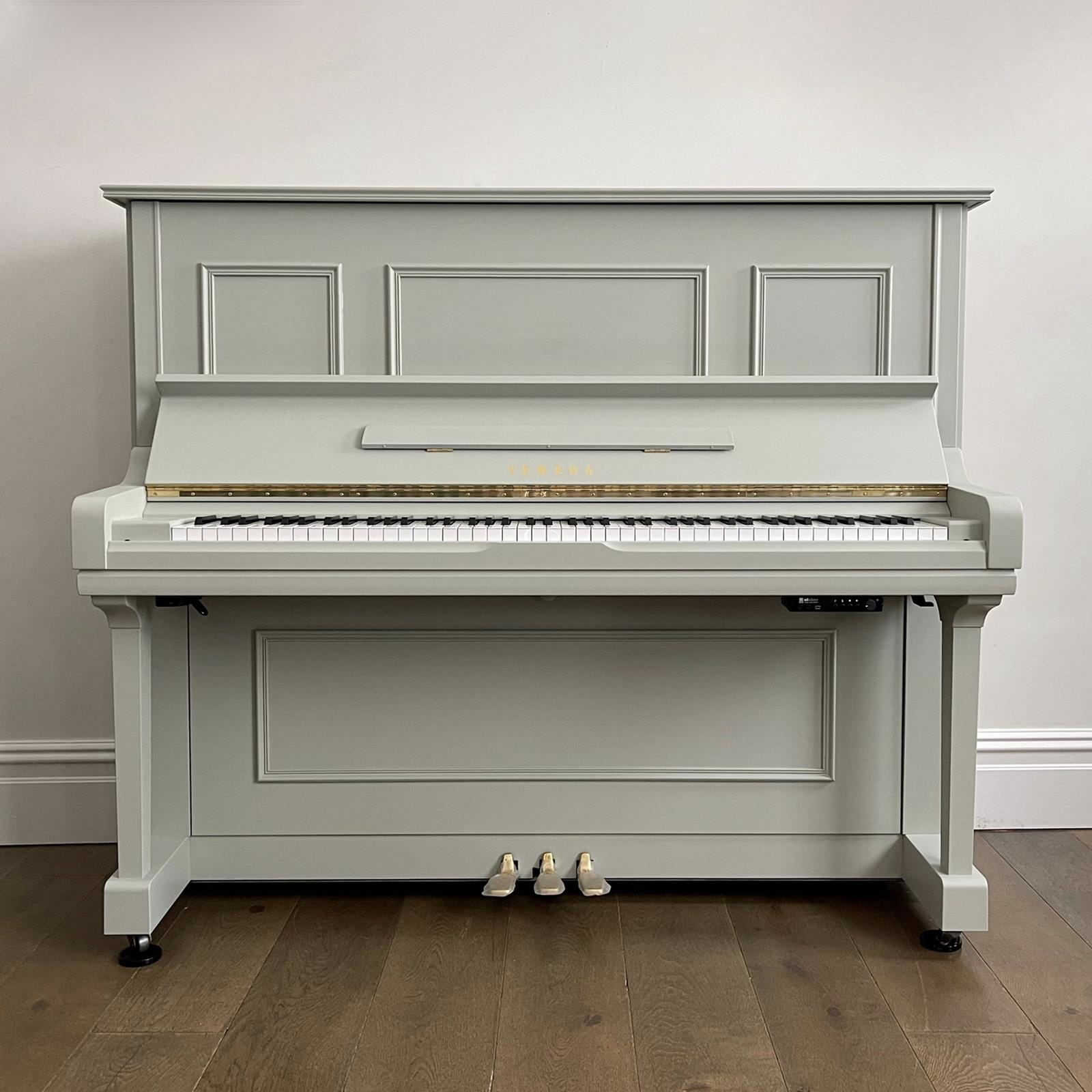 Yamaha U3 Traditionally Styled Painted Upright Piano, Blue Grey